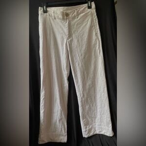Patagonia Cream Colored Linen Pants 30” Waist 30” Inseam Mid Rise Wide Leg